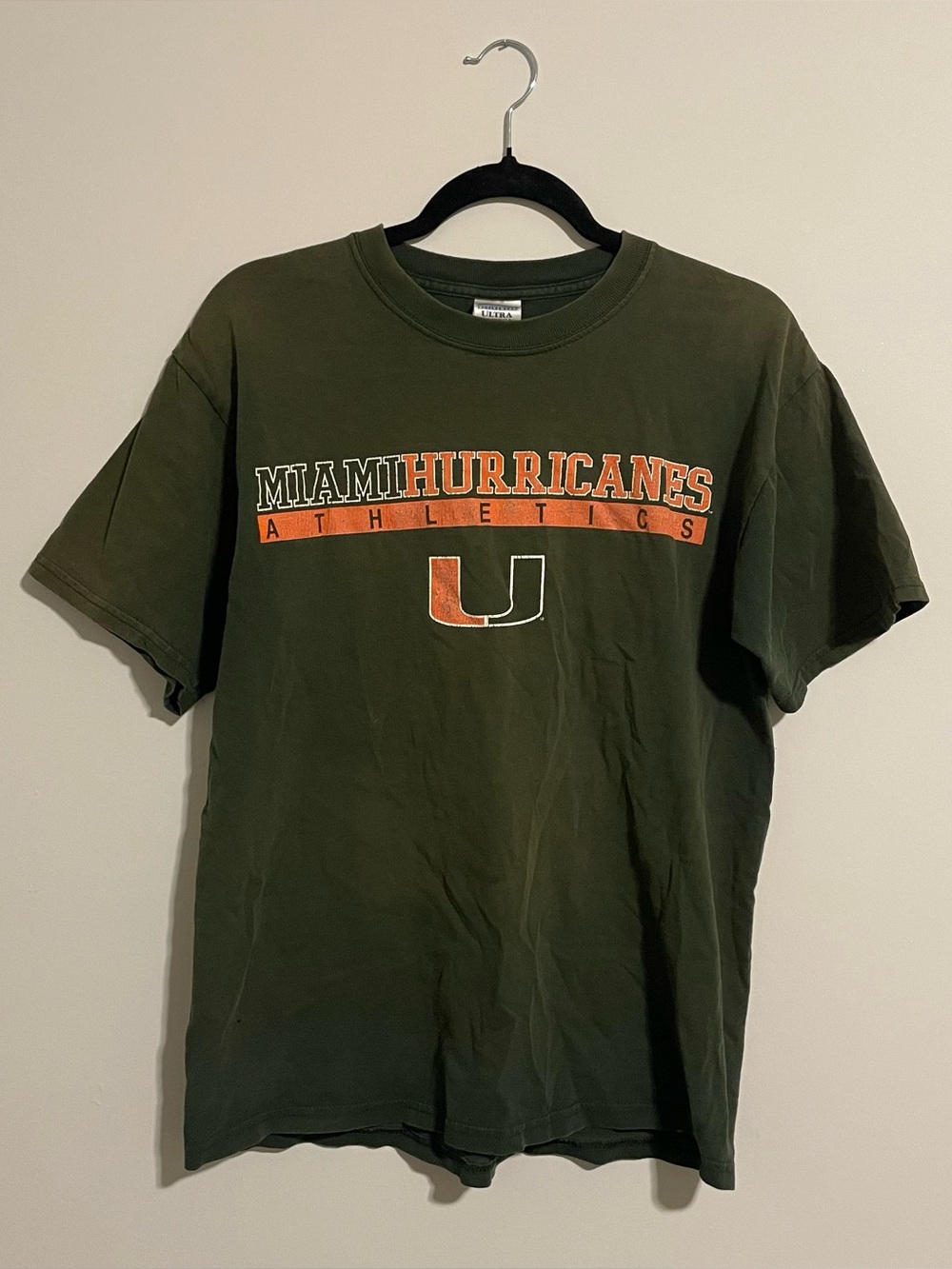 Vintage Miami Hurricanes Graphic Faded T Shirt Size Medium College